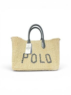 Polo by Ralph Lauren Natural Straw Tote with Black Accents